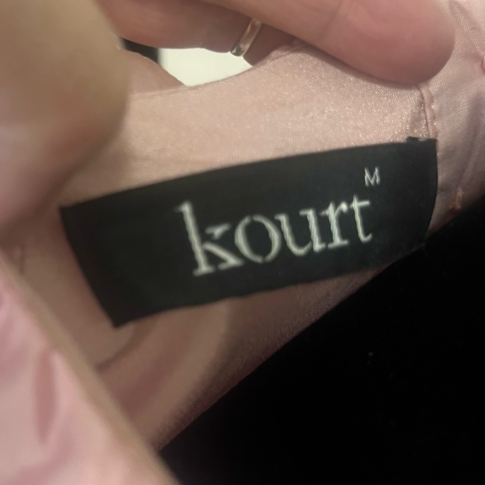 Kourt Pink Puff Sleeve Coquette Faux Two-Piece Dress - Tencel Blend, Size M - Picture 8 of 10